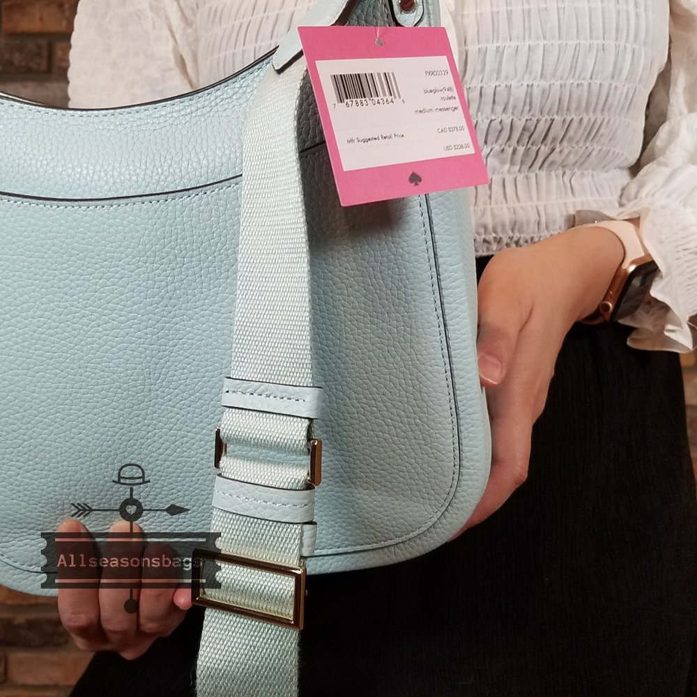 Kate Spade MEDIUM Roulette Messenger Blue Glow - Picture 8 of 9
